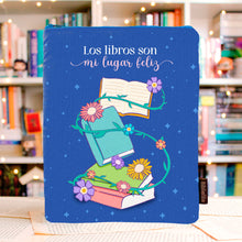 Load image into Gallery viewer, FUNDA CON CIERRE - LOS LIBROS SON MI LUGAR FELIZ
