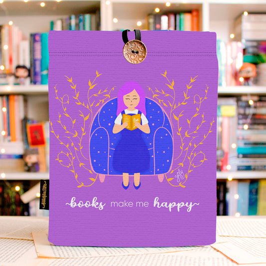 BOOKS MAKE ME HAPPY - FUNDA PARA LIBROS