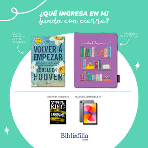 FUNDA CON CIERRE - LOS LIBROS SON MI LUGAR FELIZ