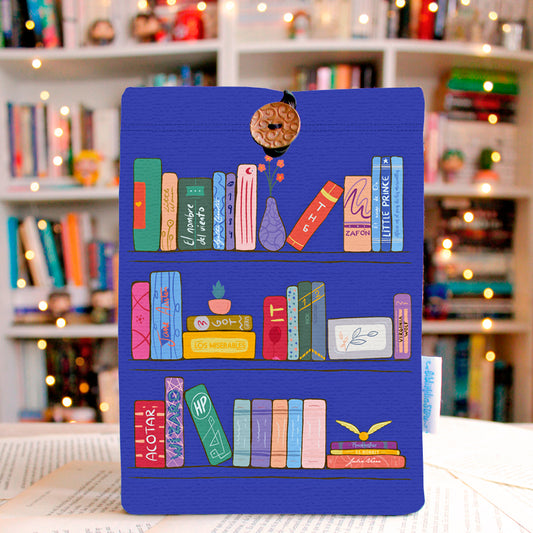 FUNDA BOOKSHELF AZUL - TAMAÑO E-READER